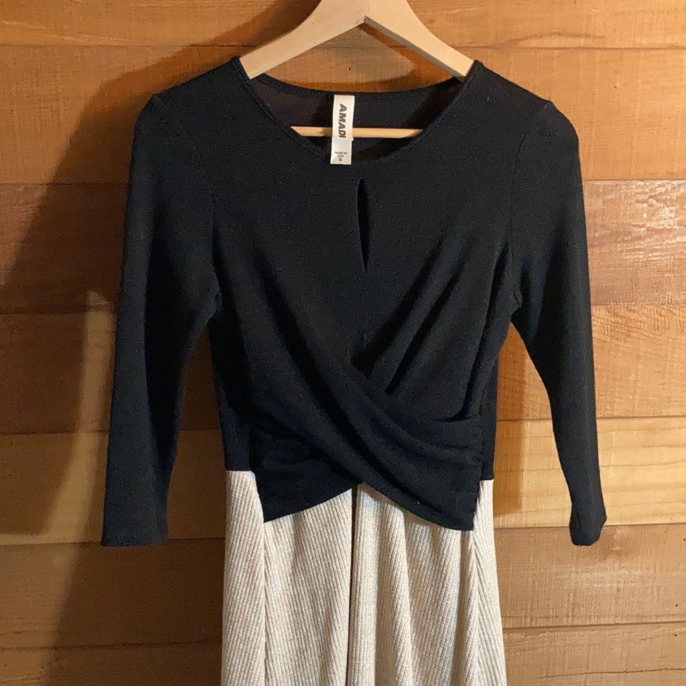 Amadi (Anthropologie) 3/4 sleeve midi wrap dress